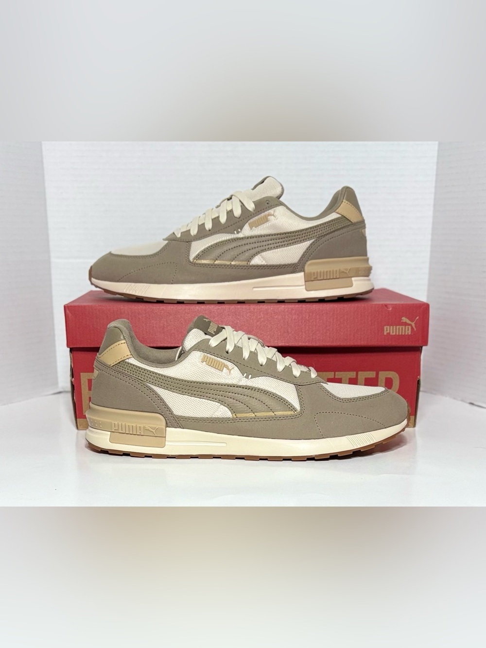 NEW size 11.5 PUMA Graviton Men’s beige tan Sneakers Shoes 380738_61